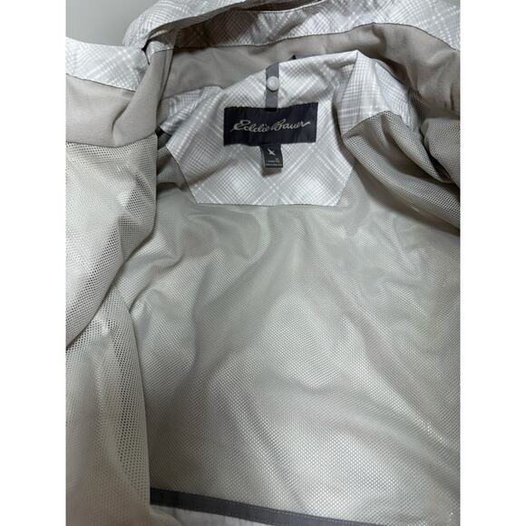 Eddie Bauer Women’s Weatheredge Rain Jacket Sz  XL Gray White Hooded Gorpcore - Picture 7 of 11